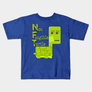 Non-fungible turtle NFT 8 bit Kids T-Shirt